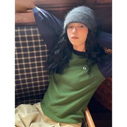 Deeptown Japanese 2000s Y2k Green Sweatshirts Women Vintage Long Sleeve Harajuku Round Neck Pullover Casual Korean Fashion Tops 240219