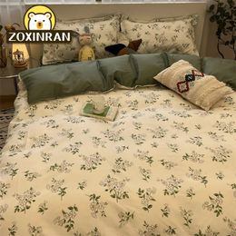 Bedding Set Bed Sheet Linen Duvet Cover Sheets 90 Floral Summer Bedspreads for cute King Beds Girls 240226