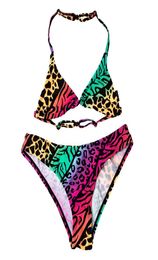 New 2018 Bikini Suits Girls Biquini Swimwear Girls Children Swimwear Swimming Suit For Girls Leopard Kids Swimsuit G1SW6227222172