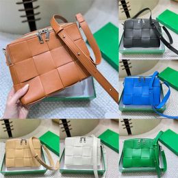 HOT Mirror Quality Weave Designer Bag Crossbody Camera Bags Unisex Leather Handbag Square Shoulder Bags Multicolour Womens Bag Purse 230815