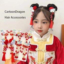 Hair Accessories 1Pair Pearl Cartoon Dragon Clip Bowknot Flower Children Animal Duckbill Side Headwear