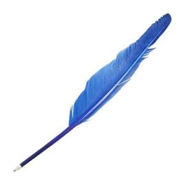 wholesale Wholesale Blue Feather Quill Black Ink Retro Ballpoint Ball Point Pen ZZ