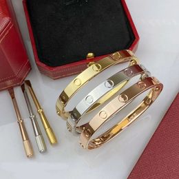 Gold wide version of love smooth screw bracelet fashion luxury bangle bracelet designer for women gift designer Jewellery free postage.