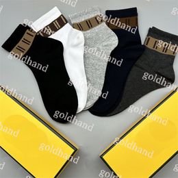 Fashion Letter Printed Socks Casual Mens Womens Socks Five Pairs Cotton Socks Designer Solid Colour Socks