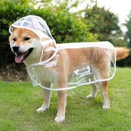 Raincoats Pet Dog Puppy Transparent Rainwear Raincoat Pet Hooded Waterproof Jacket Clothes Soft PVC Small Dogs Raincoat Puppy Rain Poncho