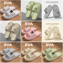 Slippers Simple Couple Massage Womens Slippers Soft Bottom EVA Solid Color Home Bathroom Ladies Slides Non-slip Smelly Mens Slippers