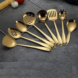 Utensils 1PC Gold Titanium Stainless Steel Cooking Tools Spoon Shovel Cookware Kitchen Tools Spatula Ladle Kitchenware