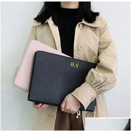 Laptop Cases Backpack Customised Saffiano Pu Leather Bag For Book 13Inch Computer Sleeve Case Clogodile Pattern Briefcase Travel Drop Otojn