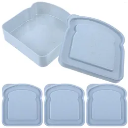 Plates 4 Pcs Crisper Sandwich Box Toddler Bread Container Containers For Lunch Boxes