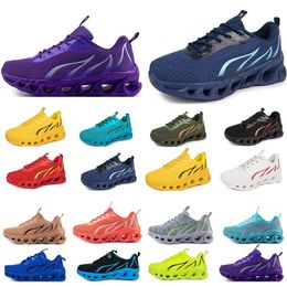 Shoes Flat Men Running Spring Shoes Soft Sole Bule Grey New Models Fashion Colour Blocking Sports Big Size One 11