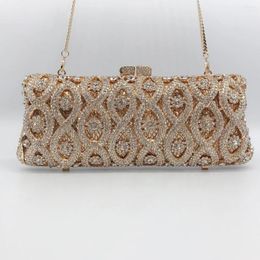 Evening Bags XIYUAN Gold Color White Diamond Luxury Crystal Women And Clutches Clutch Handbag Female Bridal Wedding Party Purse