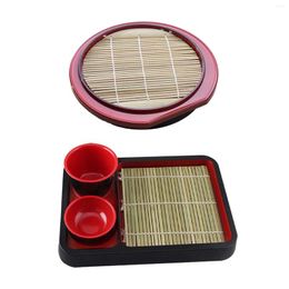 Plates Soba Sashimi Platter Snack Dish Dessert Salad Practical With Drain Mat For Year Kitchen Restaurant Party