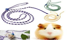 14m Hamster Pet Rat Mouse Harness Cage Leash Traction Adjustable Rope Walking Bend Rope Color Button Leash Pet Supplies7400169