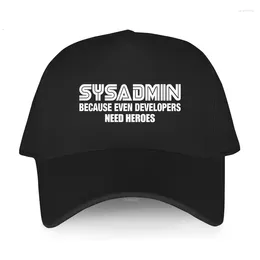 Ball Caps Cap Cotton Sun Hatvisor Unisex SYSADMIN Developers Need Heroes Admin Linux Geek Code Gift Adjustable Hat Men Baseball