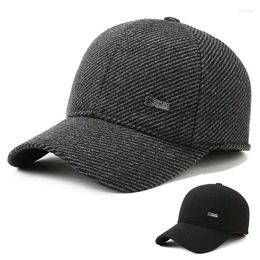 Ball Caps Winter Hat Man With Earflaps Ear Protection Thicken Cotton Warm Snapback Baseball Cap For Men Do Old Dad Hats Wholesale A187