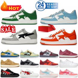 2024Designer Sta Casual Shoes Low Top Men and Women Grey Black Camouflage Skateboarding Sports Bapely Sneakers Outdoor Shoes Waterproof leather Size 36-45