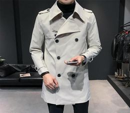 Men039s Trench Coats Top Quality Coat Men Slim Fit Doublebreasted Overcoat Mens Autumn Trenchcoat Korean Solid Long Windbreake8726185