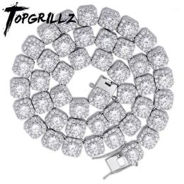 10MM Quality Prong Set Big Size Solitaire Tennis Chain Necklace Mens Iced Out Bling CZ Charm Hip Hop Fashion Jewellery 18 22&q278H
