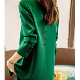 Women's Suits Women Blazer Long Sleeve Black Suit Buttons Korean Chic Coat Office Ladies Spring Autumn Jacket Tops