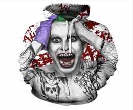 2017 Autumn winter new Fashion 3D Hoodies Suicide Squad Joker printing casual Hoody Funny Sweatshirt Drop XK644941660