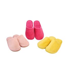 New men and women indoor home 2024 autumn winter wooden floor plush warm cotton slippers