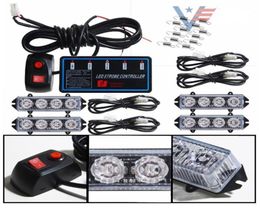 Surface mount Car Grille Strobe Light Head 4x4 LED Mini Flash lamp Daytime Running Police Emergency Warning Flashing Signal Lights8854030