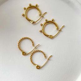 Dangle Earrings Fashion Women's Stainless Steel Round Cross Twist Hook Punk Jewelry For Cool Women Girl Friendship Gifts