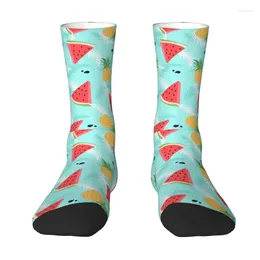 Men's Socks Funny Printing Pineapple And Watermelon Pattern For Men Women Stretch Summer Autumn Winter Crew