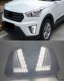 1Set Auto LED DRL Daytime Running Lights Day Lights Fog Lamp Cover turn signal for Hyundai IX25 Creta 2014 2015 20162102817