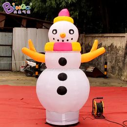 wholesale Original design 2.5mH 8ft high advertising inflatable snowman air blown cartoon snow ball character for Christmas party event decoration toys sport
