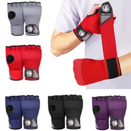 2pcs Gel Boxing Gloves Boxing Hand Wrap Inner Gloves With Long Wrist Strap Mma Muay Thai Combat Training Hand Protective Gear 240226