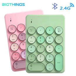 Keyboards Wireless Numeric Keyboard Bluetooth Keypad Mini Numpad Mix Color Candy Protable For Laptop PC Computer Windows Teclados