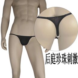 Couple Ice Silk G-String Pants For Men With Transparent Open Hair And Women's Exciting Low Waist Sexy Tight Fit JJ Fun 507748