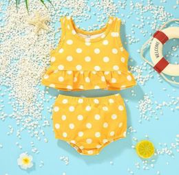 OnePieces Baby Girls Bikini Swimsuit Suit Children039s Clothing Summer Beach Short Pants Sleeve 2pcs Set Vacation Dress Holida4679794