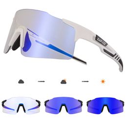 Kapvoe Pochromic Cycling Sunglasses for Man Woman Outdoor Sports Bike Goggles Cycling Glasses Mtb Bicycle Glasses Eyewear 240228