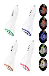 Led Car Charger Dual Usb Chargers Vehicle Portable Power Adapter 5V 1A Universal7727910