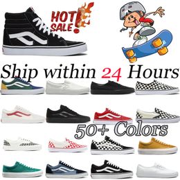 Canvas Shoes Old Skool Casual Triples Black White high low Slip on men women Walking Jogging Breathable Fashion Outdoors Skateboard shoes 36-44 LOW PRICE