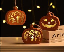 New Halloween holiday toy decorations wooden glowing pumpkin lanterns children039s Christmas gifts5514795