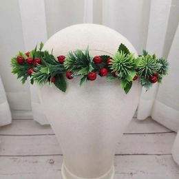 Hair Accessories Christmas Flower Crown Festival Headband Women Headdress Year Floral Garlands Xmas Headwear