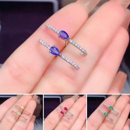 Dangle Earrings FS Natural 3 5 Sapphire/Emerald/Opal Gemstone S925 Pure Silver Fashion Fine Charm Weddings Jewellery For Women MeiBaPJ