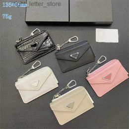 Keychains Designer Wallet Coin Purse Keychains Zippy Lady Fold Card Passport flower Purses key Pouch 9 Colours 240303