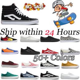 2024 Canvas Shoes Old Skool Casual Triples Black White high low Slip on men women Walking Jogging Breathable Fashion Outdoors Skateboard shoes eur 36-44 LOW PRICE