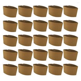 Disposable Cups Straws 25pcs Heat-resistant Cup Sleeves Convenient Coffee Portable Drink