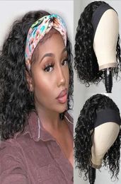 Short Bob Headband Wig Water Wave 1014 Inches Short Wavy Synthetic Hair Wigs with Headband Scarf Wigsfactory direct2347661