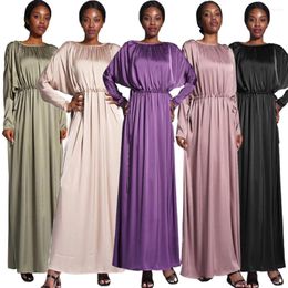 Ethnic Clothing Muslim Women For 2024 Abayas Elegant Long Maxi Dress Casual Kaftan Dubai Arab Robe Vestidos Islamic Jalabiya Female Solid