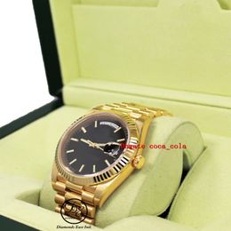 New Factory Version Counter quality watch 18K Yellow Gold Black Motif Dial Cal 3255 Movement Automatic ETA Diving Swimming Mens W230o