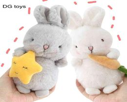 Super Cute Fluffy Hair Angora Rabbit Plush Toy Long Plush Hug Star Carrot Short Ears Bunny Plushies For Kids Birthday Gift Y2111191401050