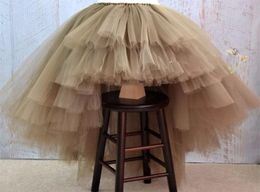 Asymmetrical High Low Tiered Puffy Tulle Skirts For Women Special Designed Floor Length Long Women Skirt Tutu Custom Made 2104124116844