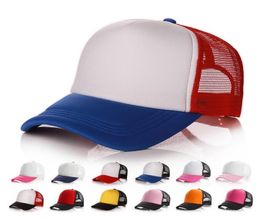 Whole 22 Colours Men Kids Trucker Cap Blank Hats Snapback Hat Kid Size 5660cm Solid Colour Hiphop Beach Caps Unisex Women Sunbl3507168