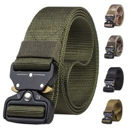 Waist Support Tactical Belt Men Adjustable Quick-releasing Nylon Military Army Belts With Metal Buckle Outdoor Hunting Accessories